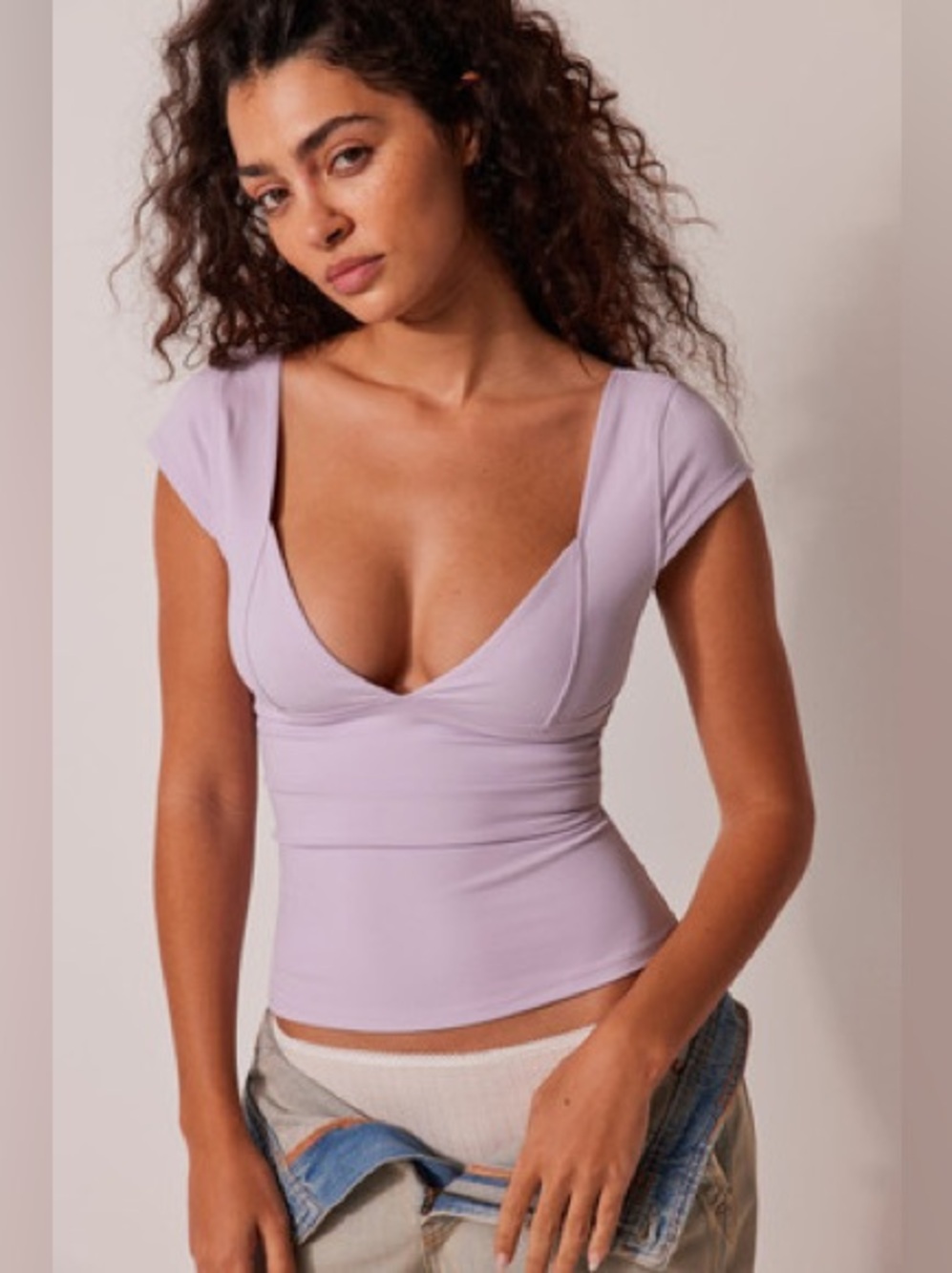 SOLD - Free People Duo Corset Cami Frost Lavender